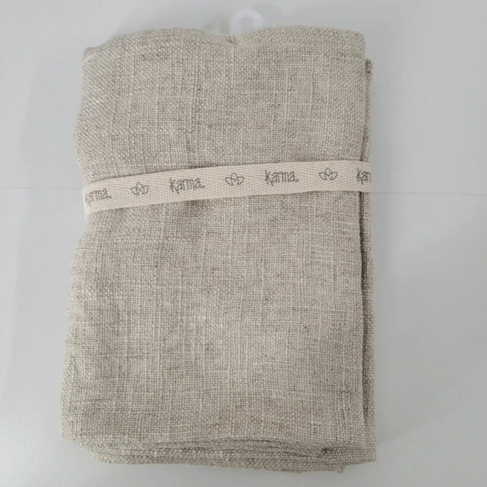 Karma Solid Dinner‎ Napkins Linen Blend Set of 2 Beige Tan 18x18 inches